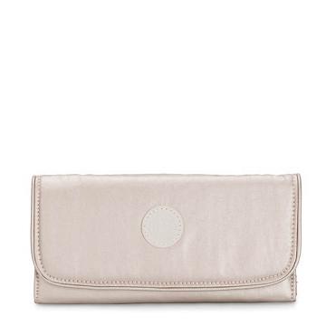 Kipling Money Land Metallic Snap Portefeuille Beige | België 1428MQ